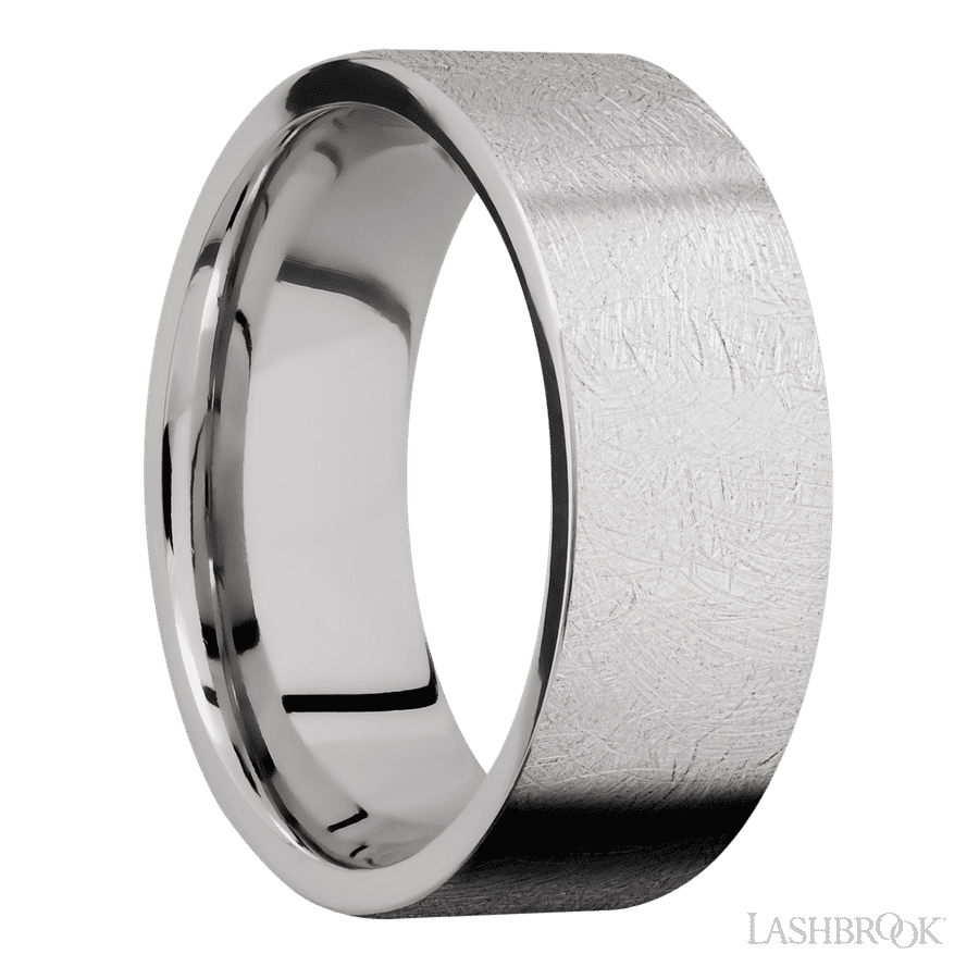 8 mm wide Flat Cobalt Chrome band. view 2