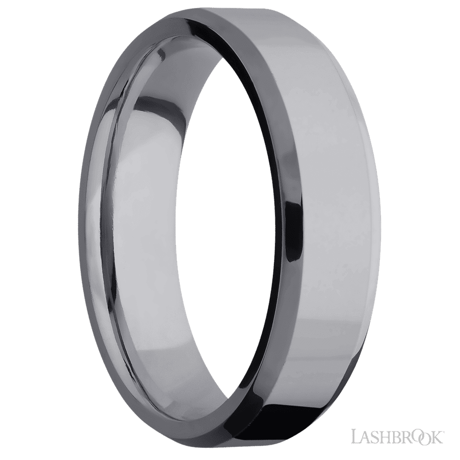 6 mm wide Beveled Tantalum band. view 2