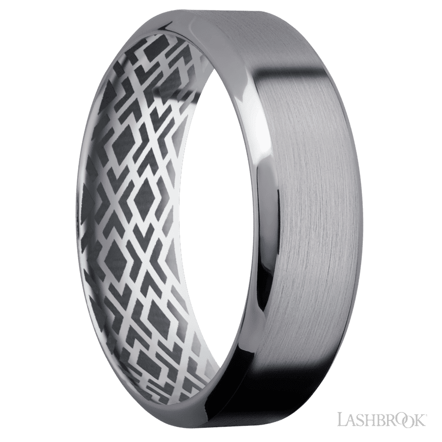 7 mm wide High Bevel Tantalum band. view 2