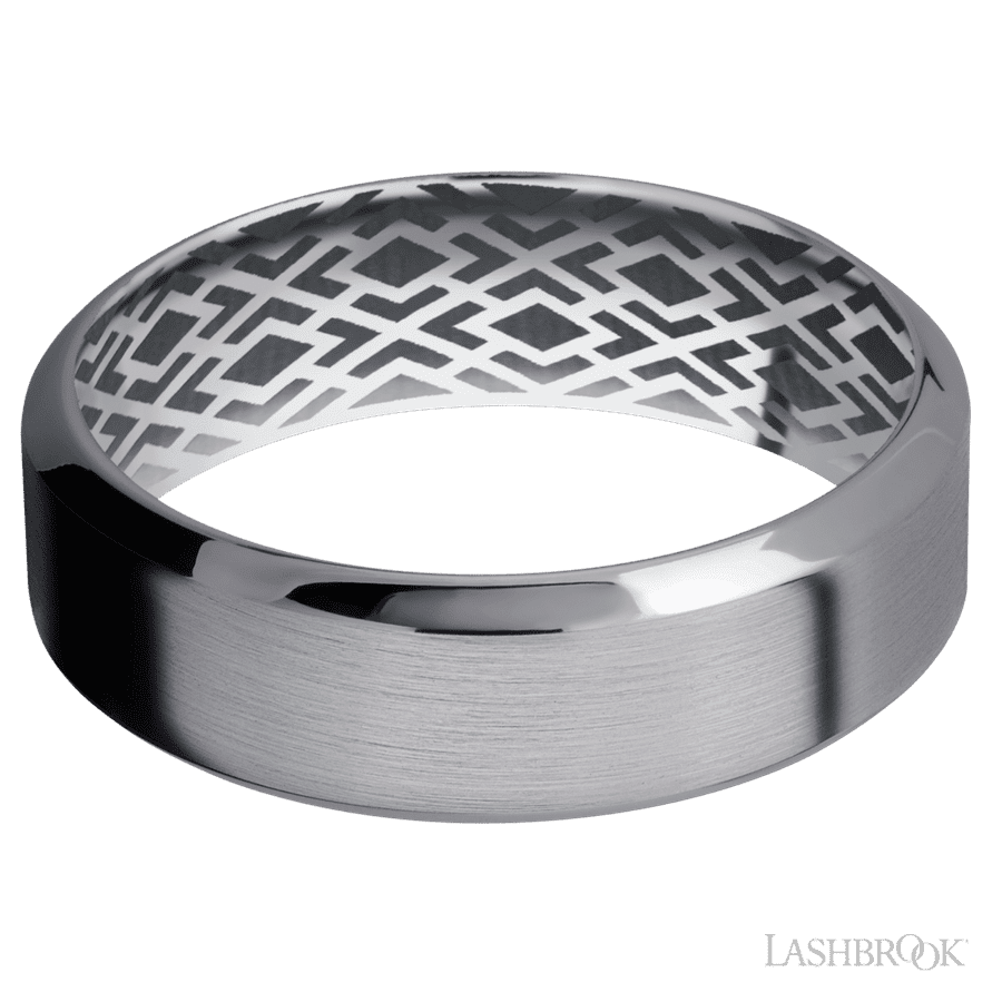 7 mm wide High Bevel Tantalum band. view 3