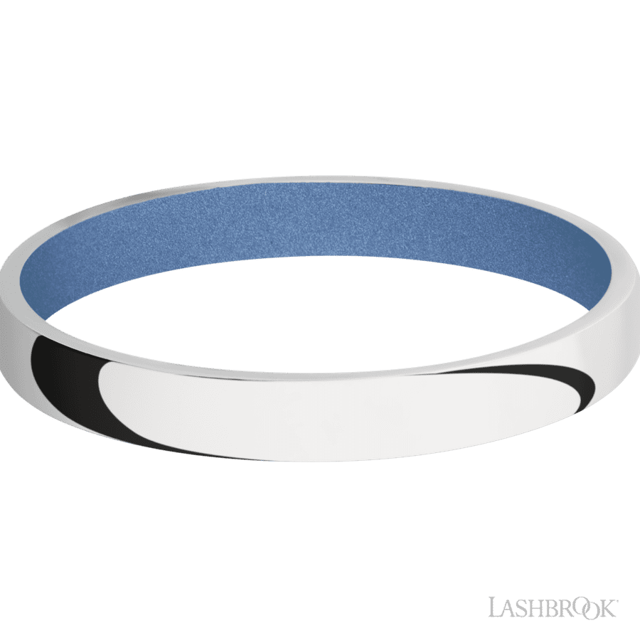 3 mm wide Domed 10K White Gold band featuring a Crushed Orchid sleeve. view 3