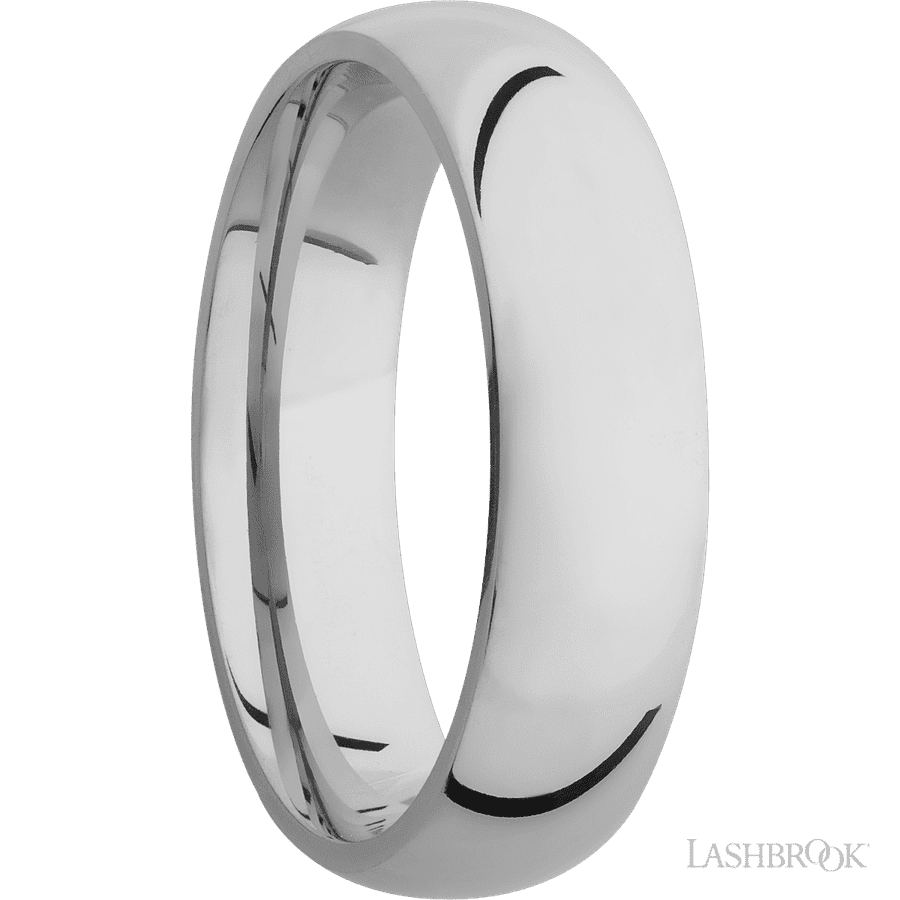 6 mm wide Domed Titanium band. view 2