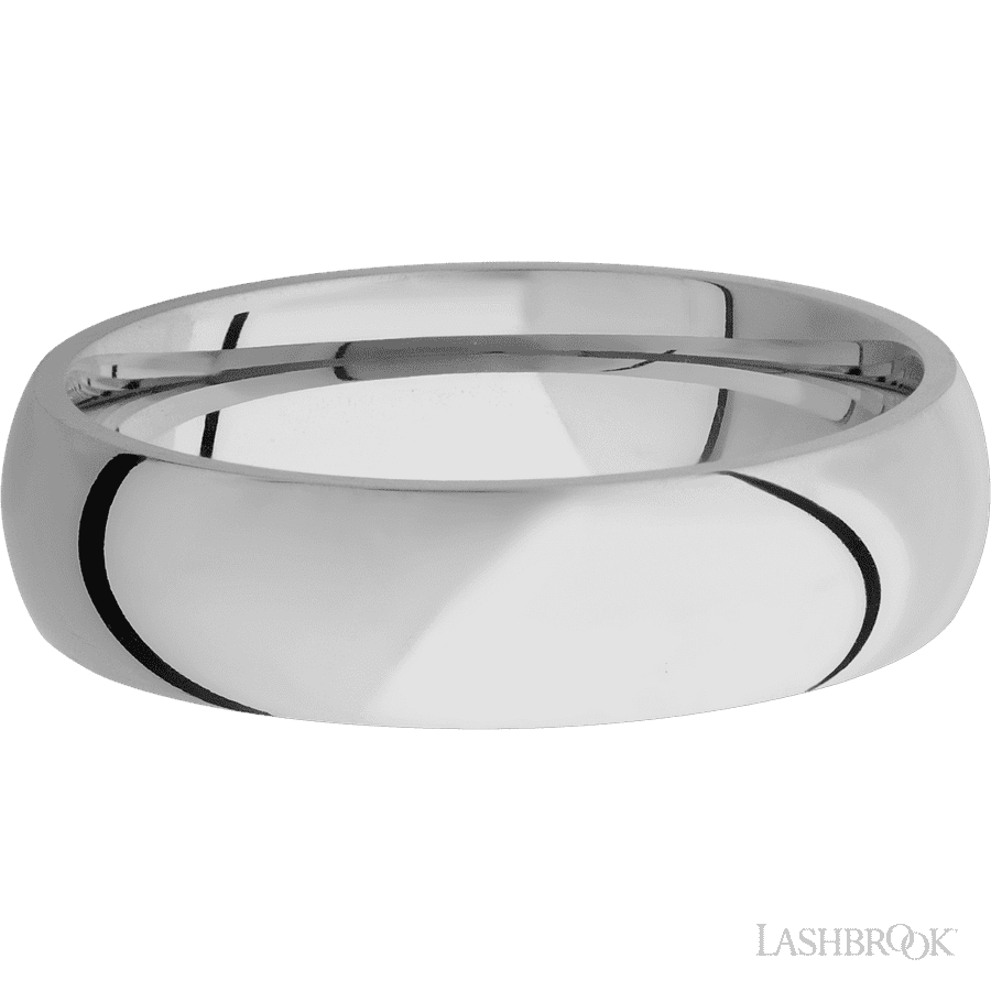 6 mm wide Domed Titanium band. view 3