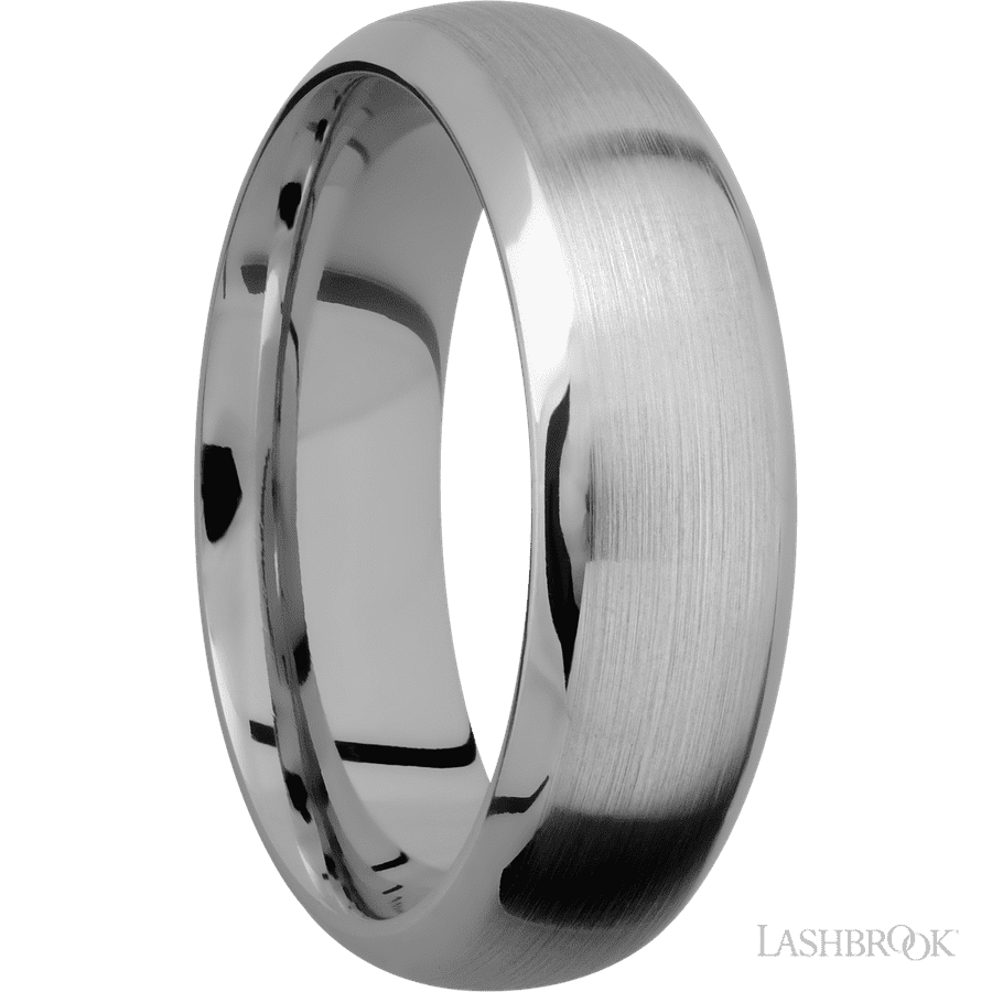 7 mm wide Domed Bevel Titanium band. view 2