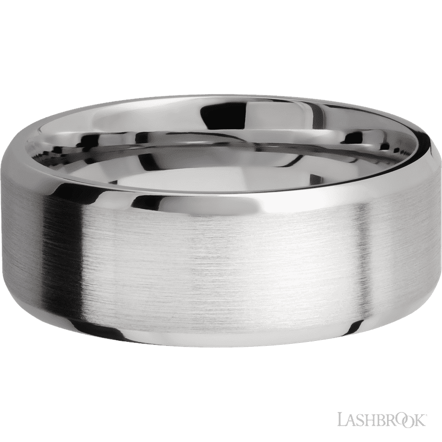 8 mm wide Beveled Cobalt Chrome band. view 3