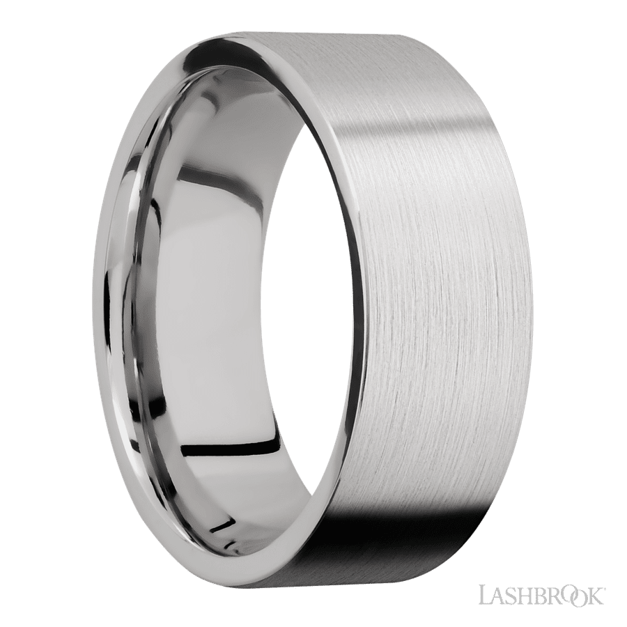 8 mm wide Flat Cobalt Chrome band. view 2
