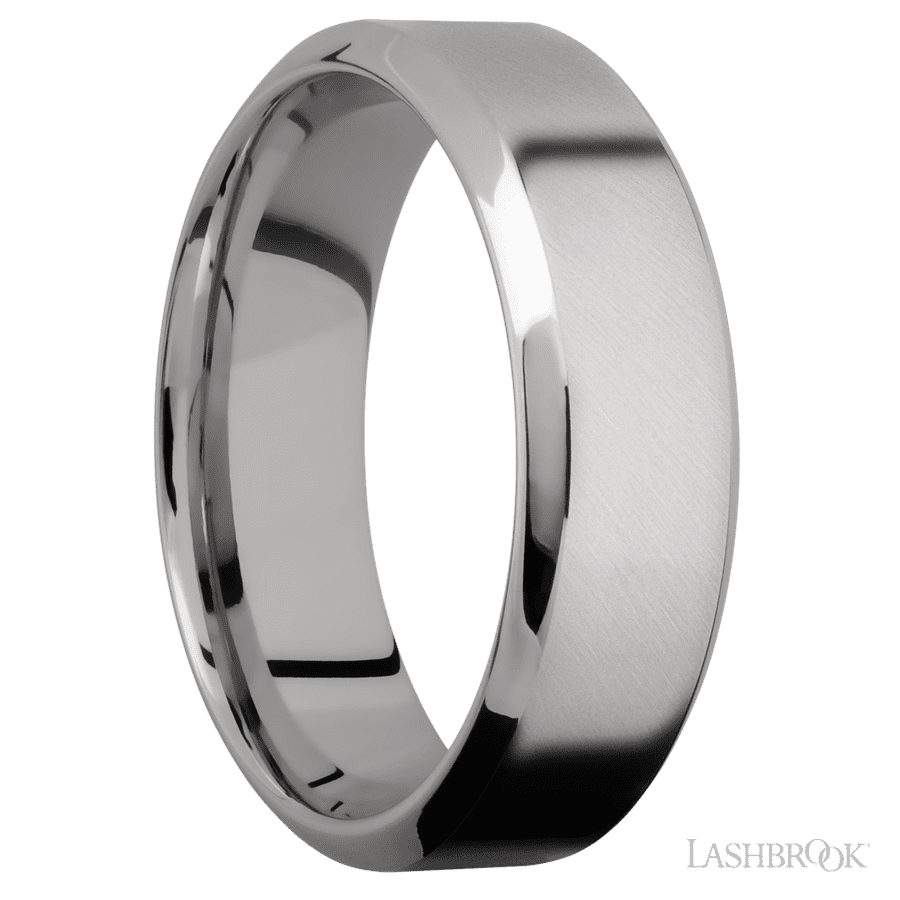 7 mm wide High Bevel Titanium band. view 2