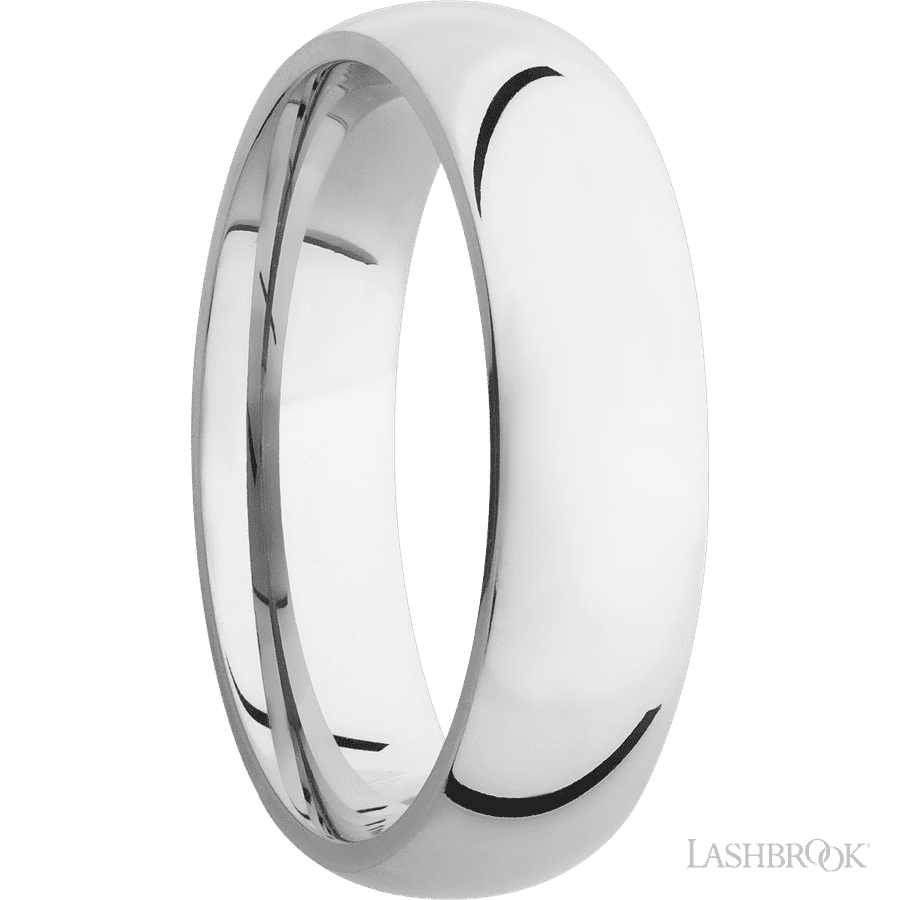 6 mm wide Domed Cobalt Chrome band. view 2