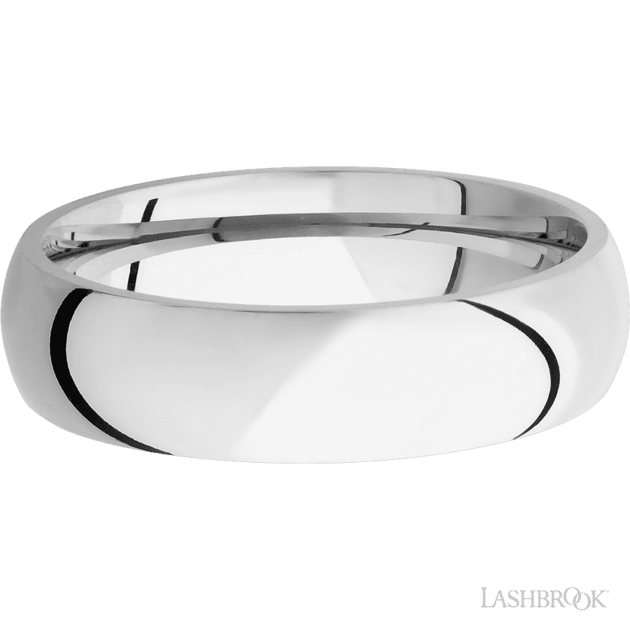 6 mm wide Domed Cobalt Chrome band. view 3