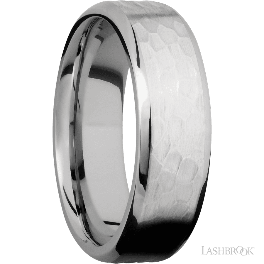7 mm wide Beveled Cobalt Chrome band. view 2