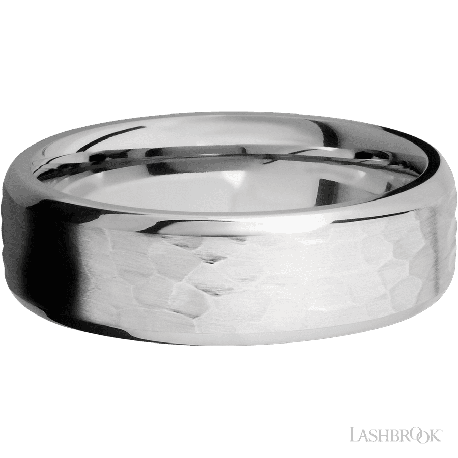 7 mm wide Beveled Cobalt Chrome band. view 3