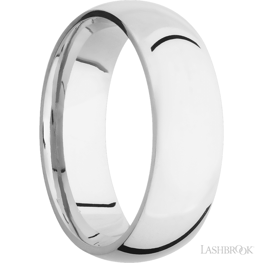 7 mm wide Domed Cobalt Chrome band. view 2