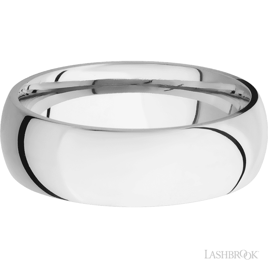 7 mm wide Domed Cobalt Chrome band. view 3