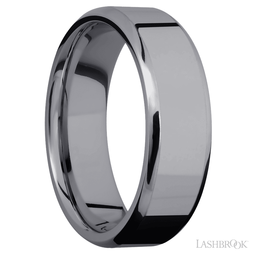 7 mm wide Beveled Tantalum band. view 2