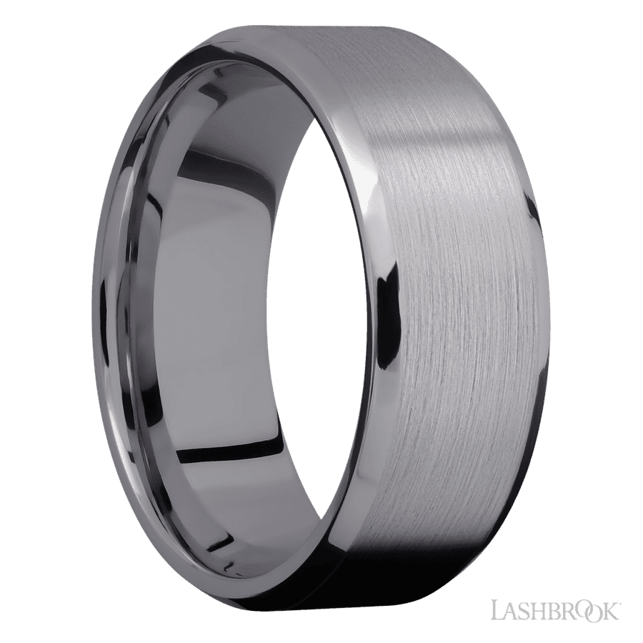 8 mm wide Beveled Tantalum band. view 2