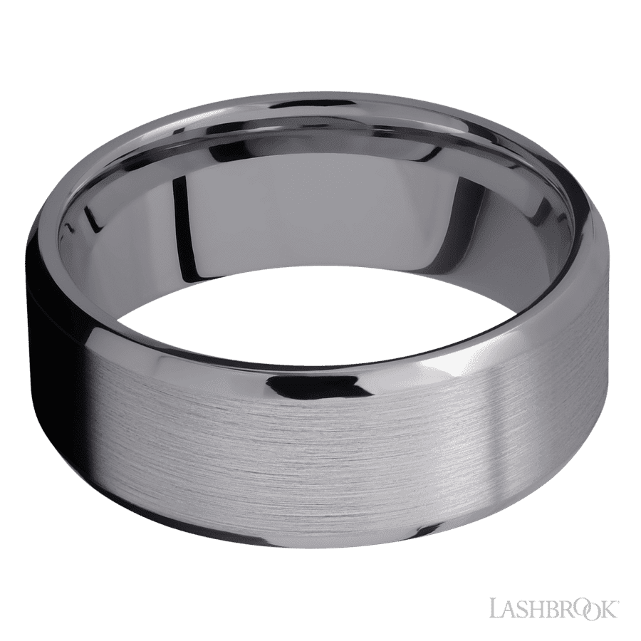 8 mm wide Beveled Tantalum band. view 3