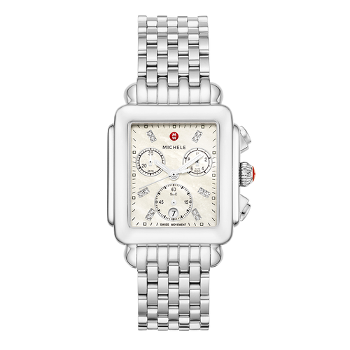 Michele Deco Stainless Diamond Dial Watch MWW06A000778