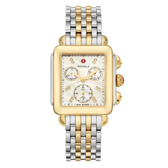 Michele Deco Two-Tone 18k Gold Diamond Watch MWW06A000776