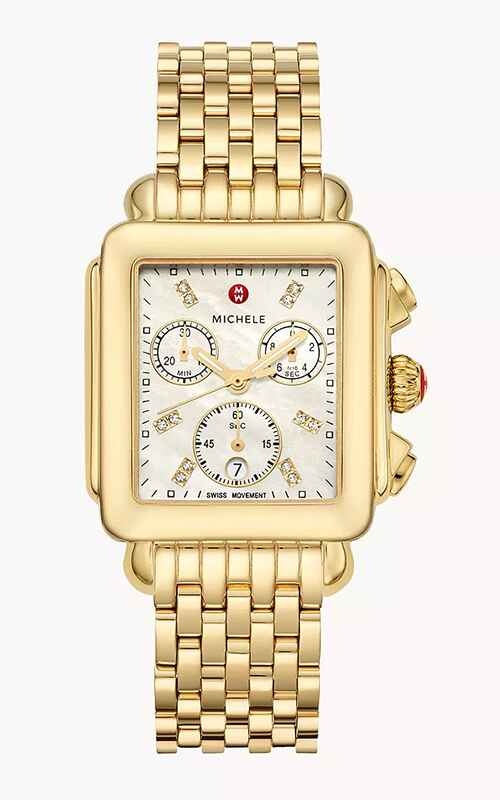 Michele Deco 18k Gold-Plated Diamond Watch MWW06A000780