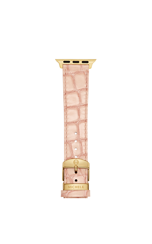 Michele 38/40/41/42mm and 42/44/45/46/49mm Ballet Pink Leather Bracelet Band for Apple Watch MS20SL0002