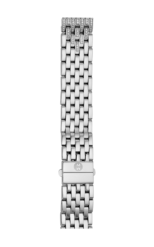 Michele 16mm Deco MId 7-Link Taper Steel Bracelet with Diamonds MS16FG235009