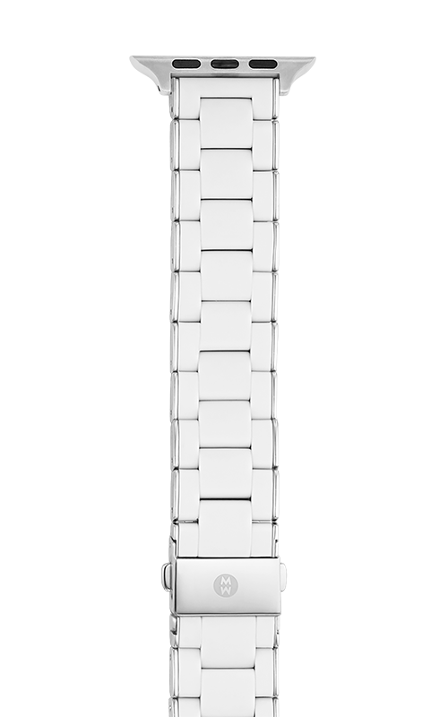 Michele 38/40mm and 42/44mm White and Stainless Silicone-Wrapped Bracelet Band for Apple Watch MS20GN230100