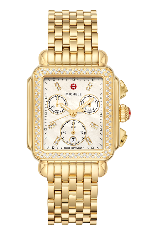 Michele Deco 18k Gold Diamond Watch MWW06A000777