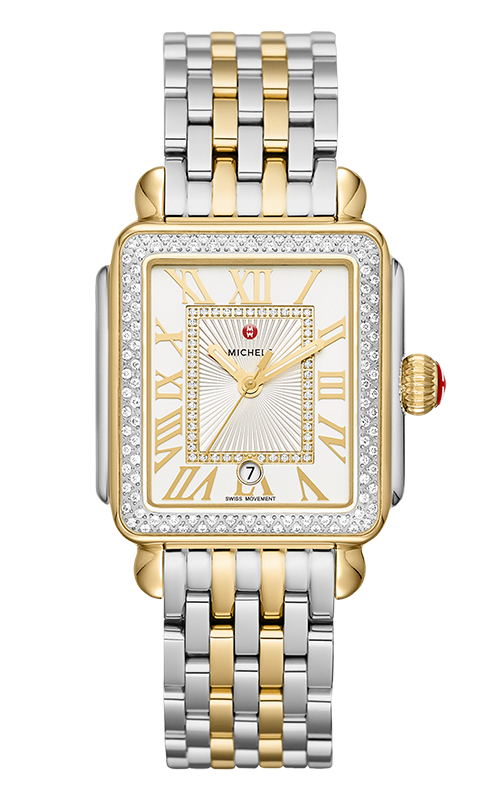 Michele Deco Madison Diamond Two-Tone 18K Gold Diamond Dial Watch MWW06T000144