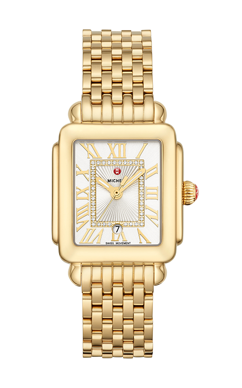 Michele Deco Madison Mid Gold Diamond Dial Watch MWW06G000014