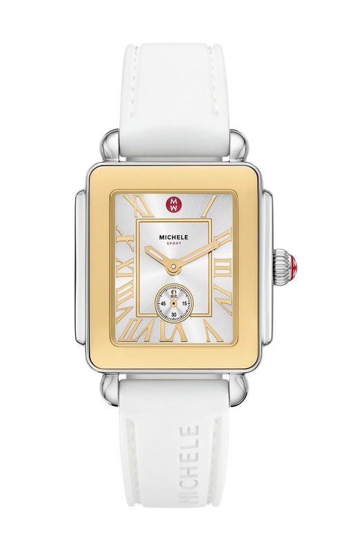 Michele Deco Sport Mid Two-Tone White Silicone Watch MWW06H000007
