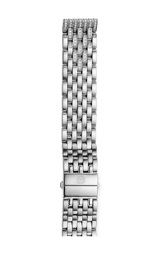 Michele 18mm Deco 7-Link Taper Steel Bracelet with Diamonds MS18EA235009