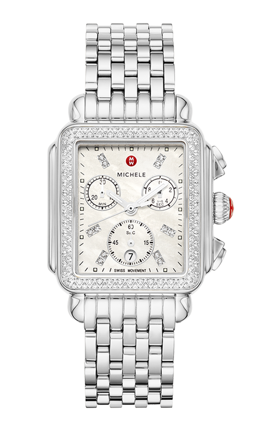 Michele Deco Stainless Diamond Watch MWW06A000775