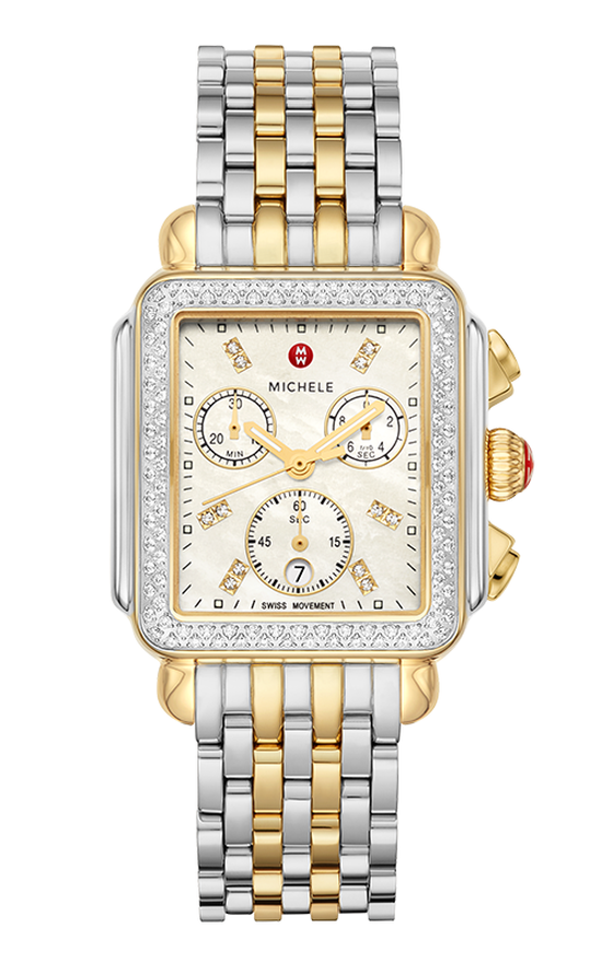 Michele Deco Two-Tone 18k Gold Diamond Watch MWW06A000776