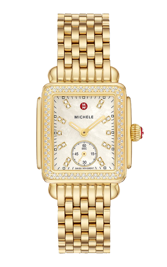 Michele Deco Mid Gold Diamond Stainless Steel Watch MWW06V000124