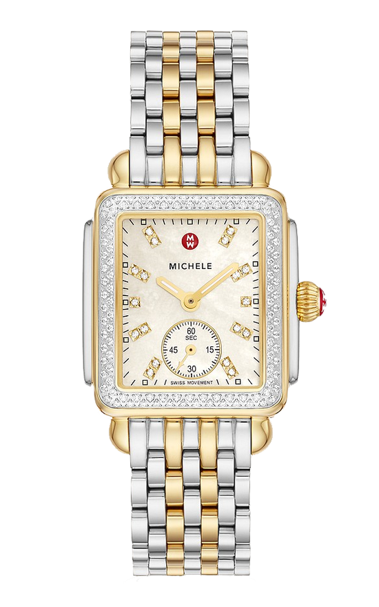 Michele Deco Mid Two-Tone Diamond Stainless Steel Watch MWW06V000123