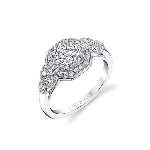 Sylvie Engagement Ring Halo S1359S-57A8W10R