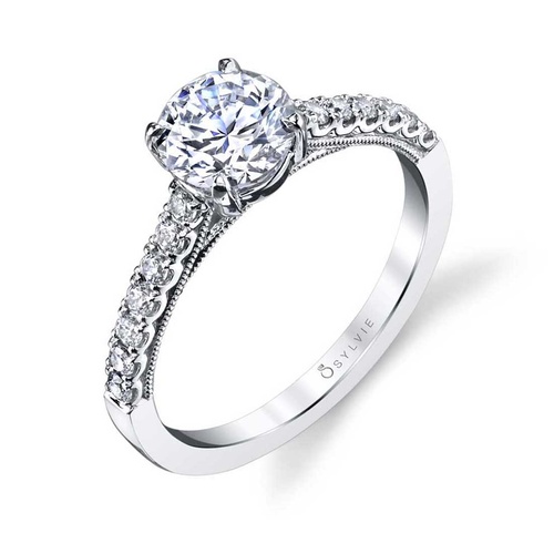 Sylvie Engagement Ring Sidestone S1535-023A8W10R