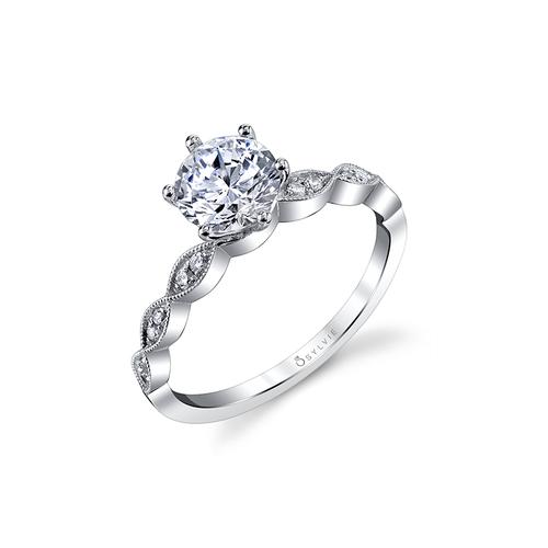 Sylvie Engagement Ring Sidestone S1509-009A8W10R