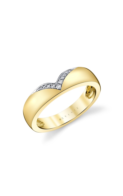 Wedding Band – 14K White Gold and 14K Yellow Gold B239-005D4T | Sylvie