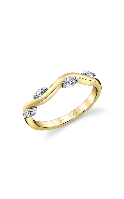 Wedding Band – 14K White Gold and 14K Yellow Gold B261-014D4T | Sylvie