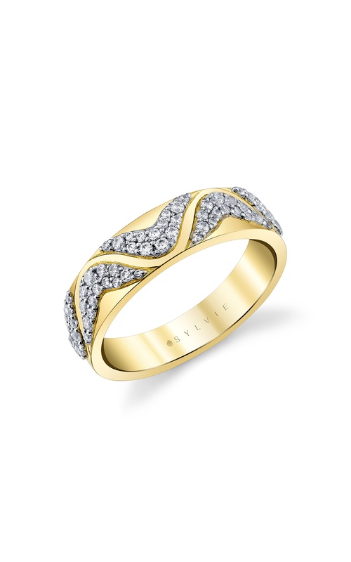 Wedding Band – 14K White Gold and 14K Yellow Gold B230-044D4T | Sylvie