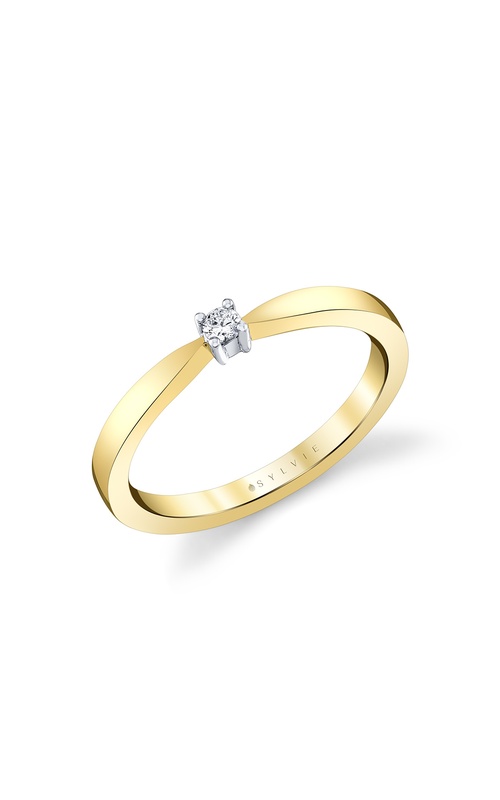 Wedding Band – 14K White Gold and 14K Yellow Gold B241-005D4T | Sylvie