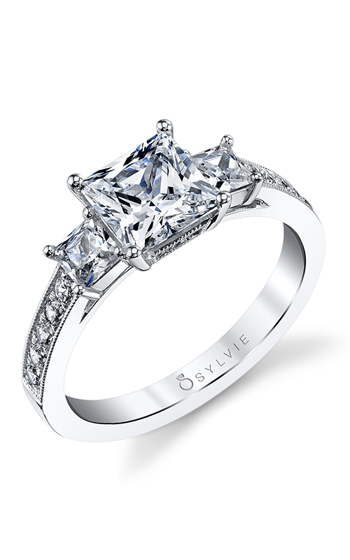 Sylvie Three Stone Engagement Ring S1217S-65A8W10P