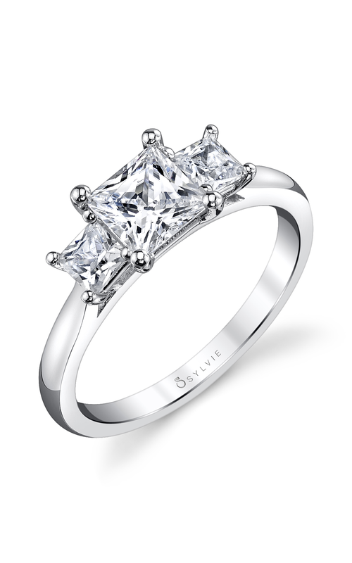 Sylvie Three Stone Engagement Ring S3006S-46A4W10P