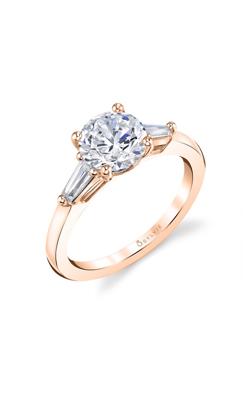 Sylvie Three Stone Engagement Ring S3012S-34A4R15R