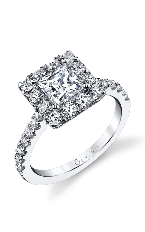 Sylvie Classic Engagement Ring with Halo - Jacalyn S1199-082A8W10P