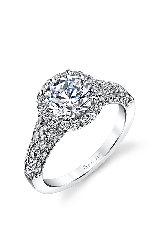 Sylvie Halo Engagement Ring S1409-073A4W15O