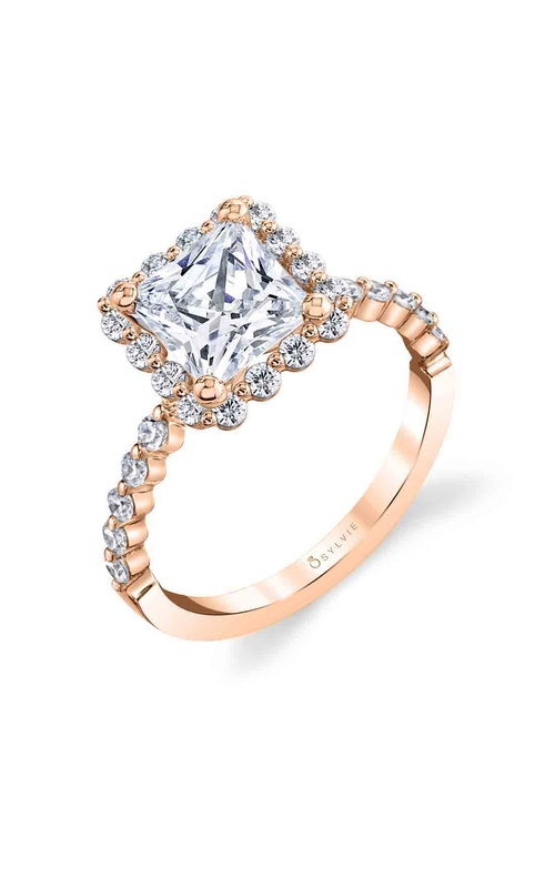 Sylvie Halo Engagement Ring S1P14-57A4R15P-HALO