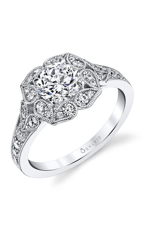 Sylvie Sidestone Engagement Ring S1399-50A8W10RC