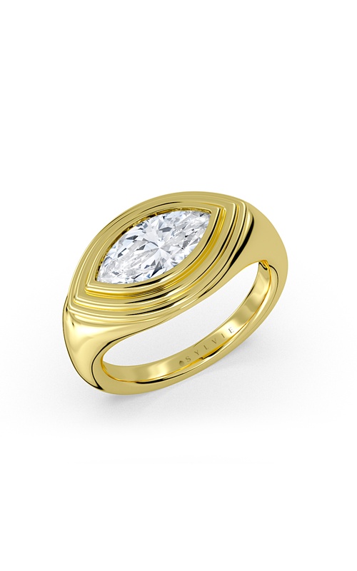 Auravie East to West Marquise Ripple Bezel Solitaire Engagement Ring – Leighton
